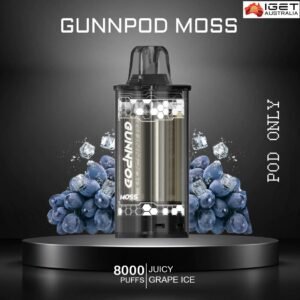 gunnpod moss – juicy grape ice – 8000 puffs – pod only
