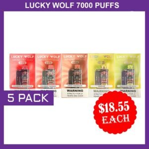 lucky wolf 7000 puffs – 5 pack