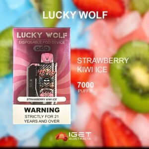 lucky wolf strawberry kiwi ice – 7000 puffs