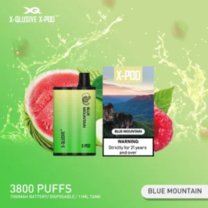 x qlusive x pod blue mountains (apple raspberry watermelon) – 3800 puffs